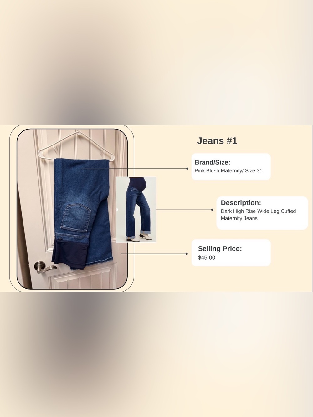 Pinkblush Dark Blue Flare Maternity Jeans